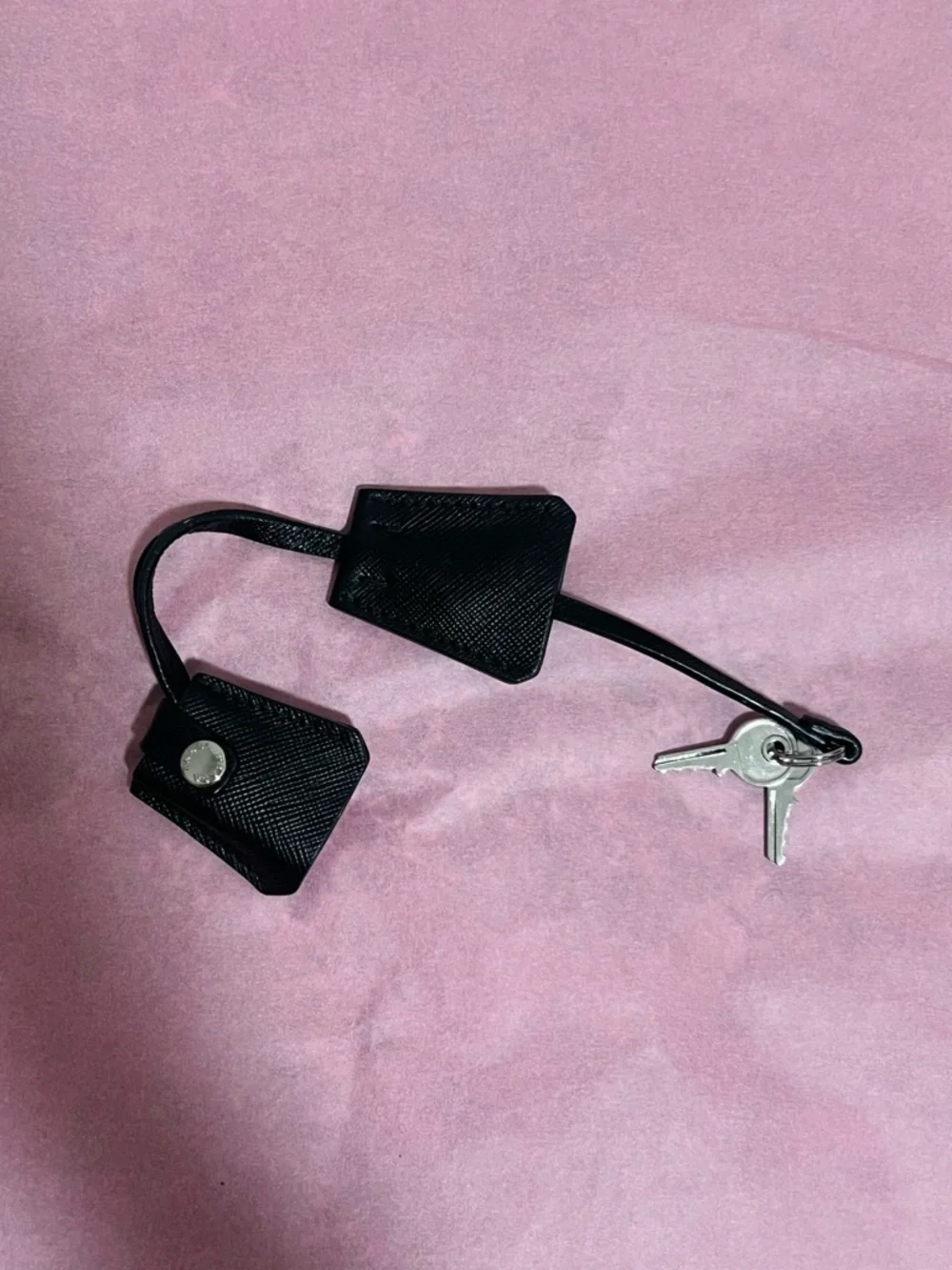 Authentic Prada Saffiano Leather Clochette, Padlock & Keys Set - Black - Picture 4 of 6